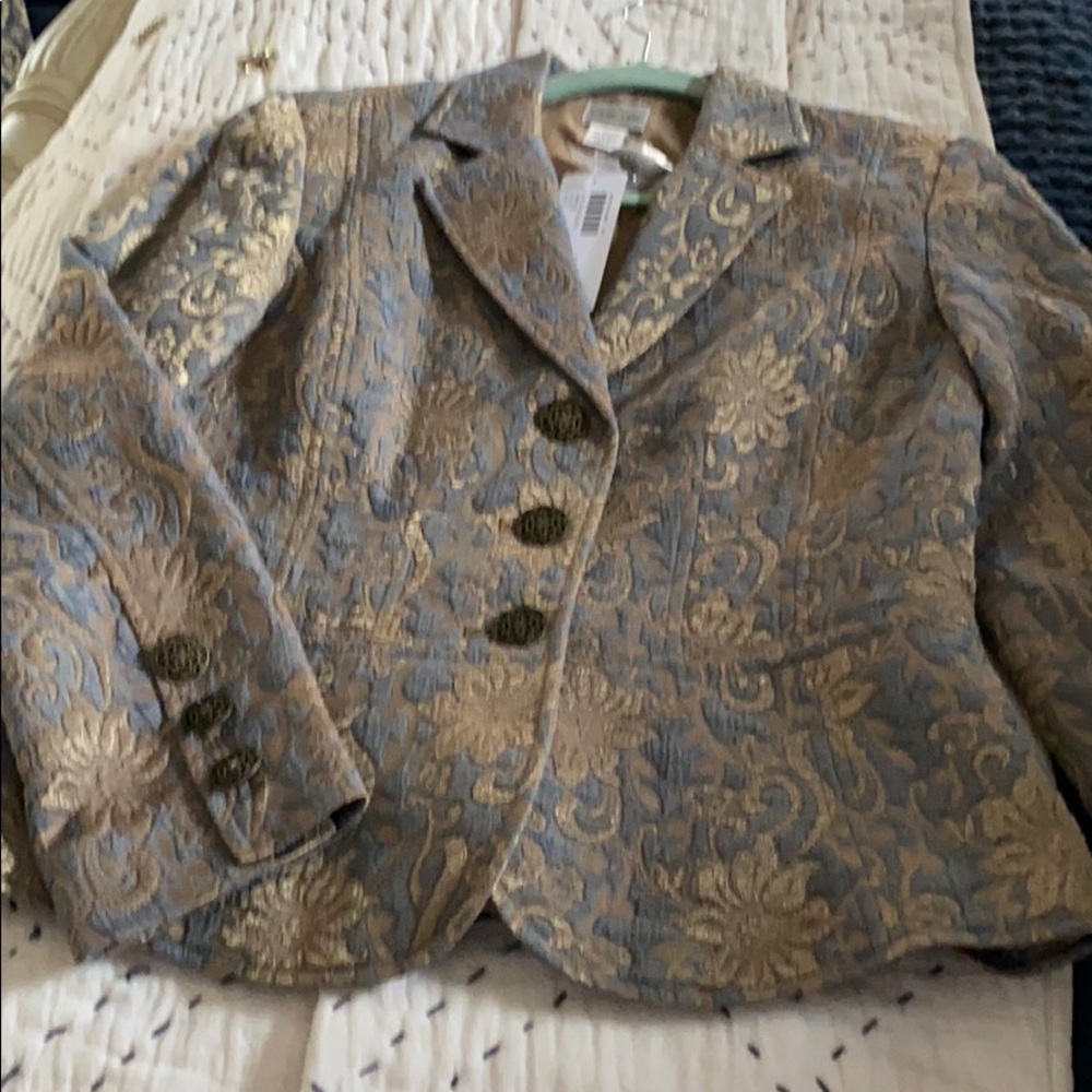 Blue and gold tapestry jacket so pretty